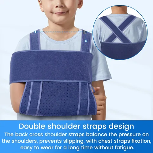 Vista 5 de Velpeau Cabestrillo de brazo para dormir, inmovilizador de hombro para niños, niños, niñas - Cabestrillo muy suave para desgarro del manguito