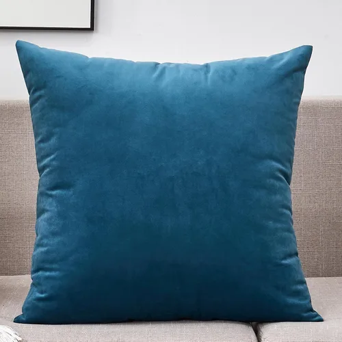 Vista 5 de Juego de 4 fundas de almohada decorativas de 26 x 26 pulgadas para cama, sofá, fundas de almohada de terciopelo suave extra grande para decoración