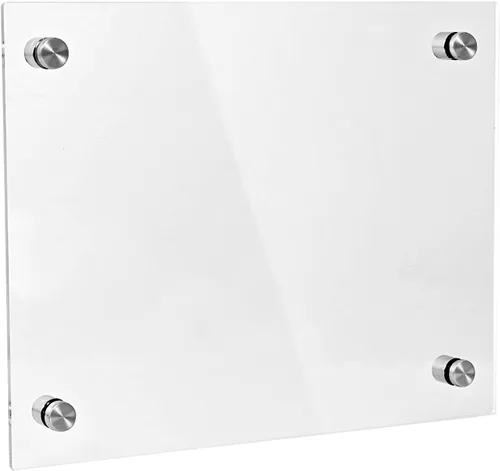 Vista 7 de iCAGY Pizarra blanca acrílica de borrado en seco para pared, pequeña pizarra blanca para oficina, hogar y niños, diseño elegante, fácil instalación