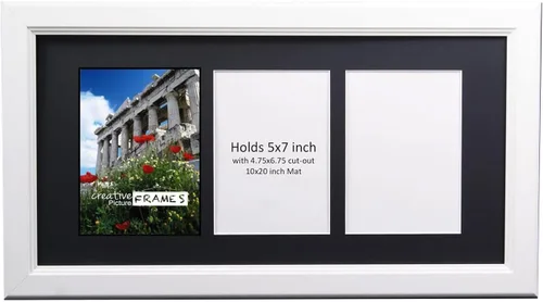 Vista 8 de Creative Picture Frames Marco de Fotos Negro con 2 Aberturas de Vidrio que Contiene Fotografías de 5 por 7 Pulgadas con Paspartú Negro de 10X12