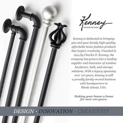 Vista 10 de KENNEY +KN71669+Kiera+Cortina+Varilla%2c+28%22-48%22%2c+Negro