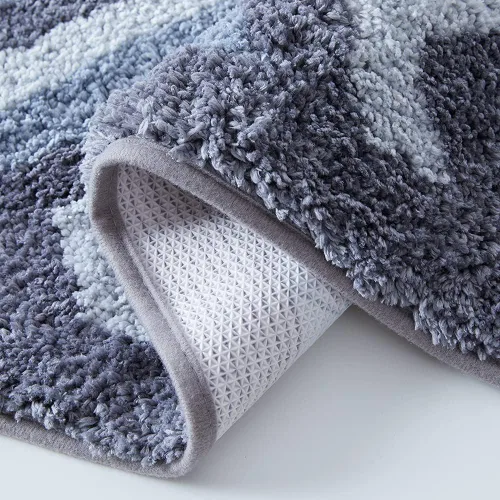 Vista 5 de Clara Clark Tapetes para baño, tapete de baño de felpa lanudo, tapete de baño ultra suave, respaldo antideslizante de goma, tapetes de baño con Gris