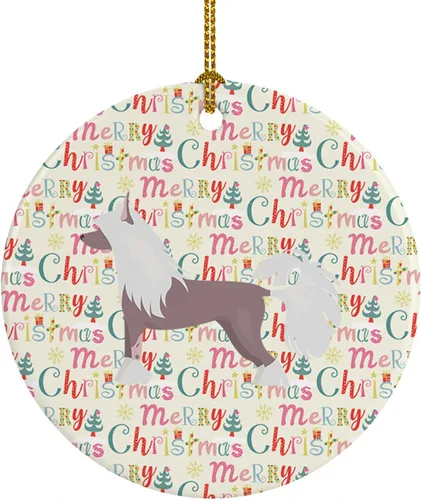 Vista 43 de Caroline's Treasures Abyssinian Sand Terrier - Adorno de cerámica para colgar en el árbol de Navidad, para el hogar, Navidad, fiestas, regalo, 3