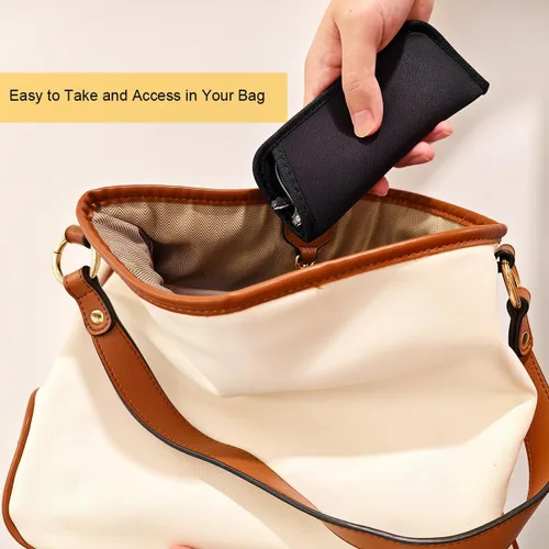 Vista 4 de Paquete de 6 bolsas para lentes de sol, suaves, delgadas, para gafas, funda negra para gafas