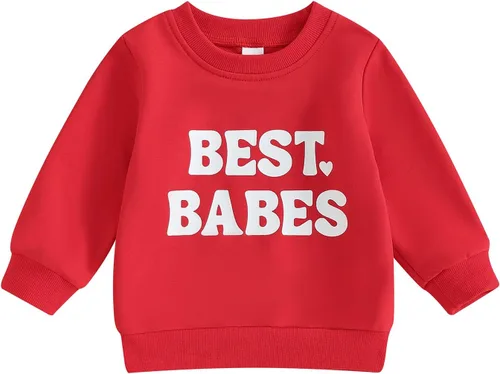 Vista 87 de Traje de San Valentín para bebé, niña, niño, traje de San Valentín, sudadera de manga larga con estampado de corazón