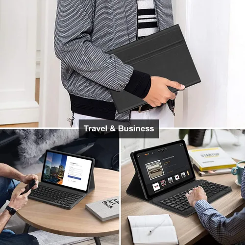 Vista 7 de Funda de teclado con protector de pantalla para Samsung Galaxy Tab S10 FE/ S9 FE 5G 10.9 pulgadas/Tab S9 11 pulgadas con soporte para S Pen
