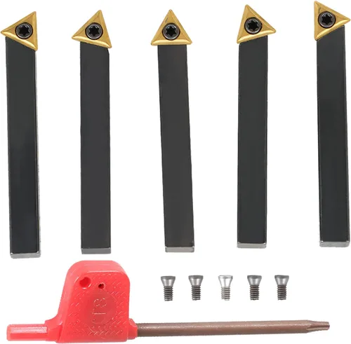 Vista 10 de findmall 5 unids 1/2 pulgada torno de carburo indexable Torno de torneado de herramientas de torno de metal herramientas inserta bits con insertos