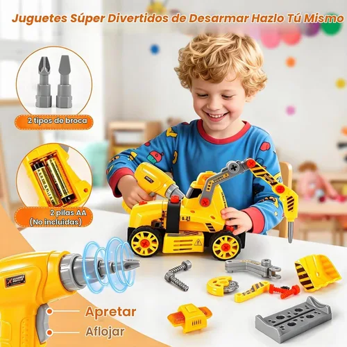 Vista 5 de 9 en 3 desmontar juguete construcción camión taladro eléctrico STEM