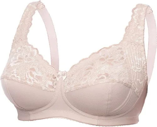Vista 7 de frugue Sujetador reductor de encaje sin varillas para mujer, talla grande