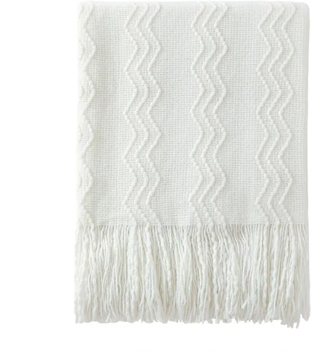 Vista 26 de Bourina Manta de punto decorativa con textura, unicolor y suave, para sofá, 50 x 60 pulgadas, almendra Knitted Throw Blanket 50x60 Inches, Soft