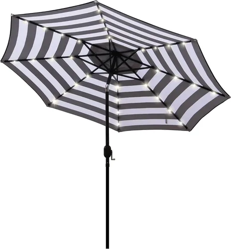 Vista 19 de Blissun Sombrilla solar de 9 pies, sombrilla de patio con 32 luces LED, sombrilla de mercado de mesa, sombrilla al aire libre para jardín, terraza