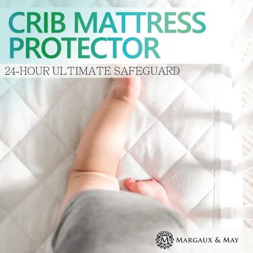 Vista 7 de 2 Pack Bamboo Waterproof Crib Mattress Protector Pad (Mom's Choice Award Winner) by Margaux & May - Noiseless - Dryer Friendly - Deluxe Bamboo Rayon