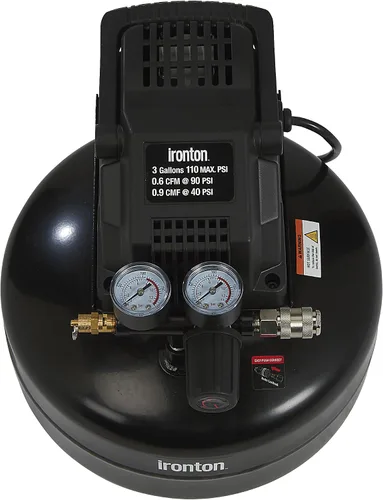 Vista 3 de Ironton Compresor de Aire Tipo Panqueque Sin Aceite, 0.3 HP, 3 Galones, 110 PSI