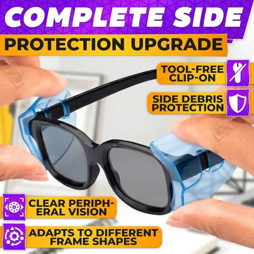 Vista 4 de BURIUS Protectores laterales de seguridad para lentes con clip – Se ajustan al 98% de las gafas Protecciones ligeras de laboratorio