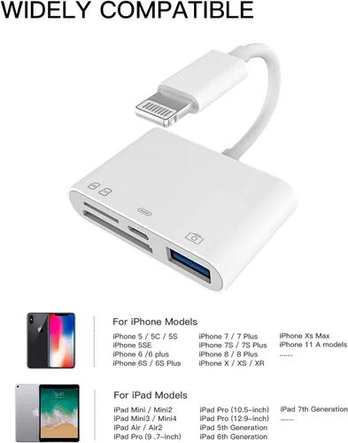 Vista 6 de Cámara Micro SD TF lector de tarjetas de memoria Lightning macho a USB3.0 hembra adaptador OTG Cable para Apple iPhone 11 12 mini max pro xs xr x