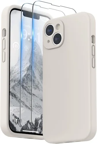 Vista 22 de SURPHY Funda para iPhone 14 Plus con Protector de Pantalla y Protección de Cámara, Funda de Teléfono de Silicona Líquida con Forro de Microfibra