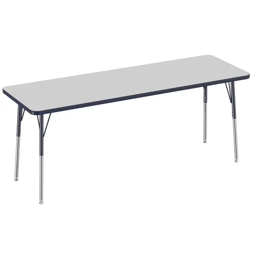 Vista 110 de FDP - Mesa rectangular para actividades escolares y de oficina (24 x 36 pulgadas), patas estándar con deslizadores giratorios, altura ajustable