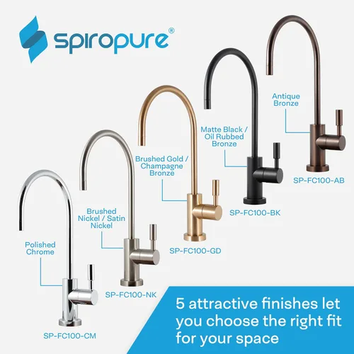 Vista 8 de SpiroPure Grifo RO de aire sin plomo certificado NSF, oro cepillado/bronce/latón, grifo de filtro de agua de reemplazo de ósmosis inversa, grifo