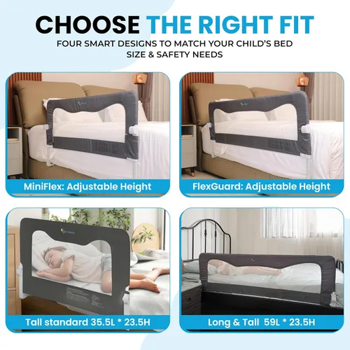 Vista 6 de Rieles de Seguridad para Cama para Niños Pequeños - Protector de Riel de Cama para Queen, King, Tamaño Completo, Cama Twin