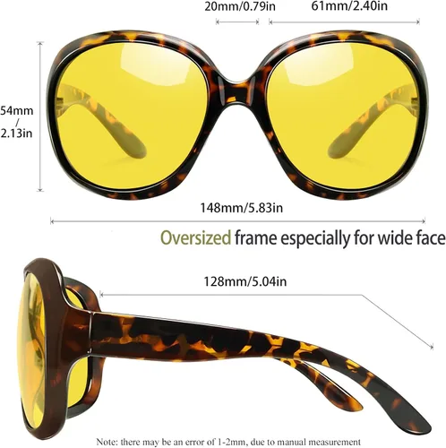 Vista 47 de Joopin Lentes de sol de gran tamaño para mujer, polarizados, grandes, para conducción, protección UV, grandes sombras