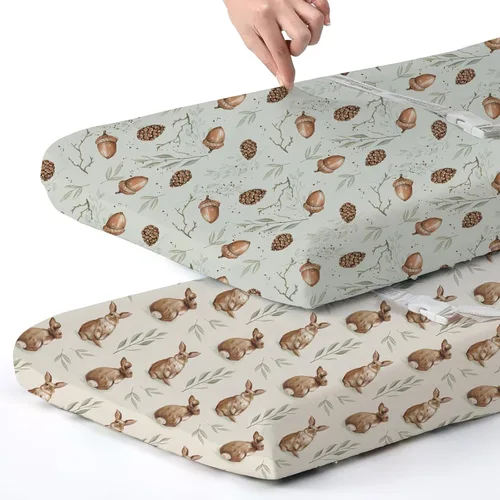 Vista 78 de Pack n Play Sheets BROLEX - Juego de 2 sábanas para cuna, juego de sábanas elásticas y portátiles para cuna, funda de colchón convertible