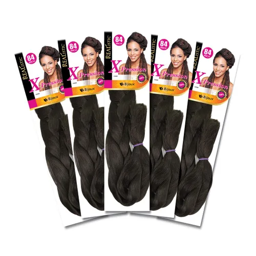Vista 23 de Realistic Trenza original X-Pression 84 pulgadas 100% Kanekalon (paquete de 3, 1) M-61XPRES84