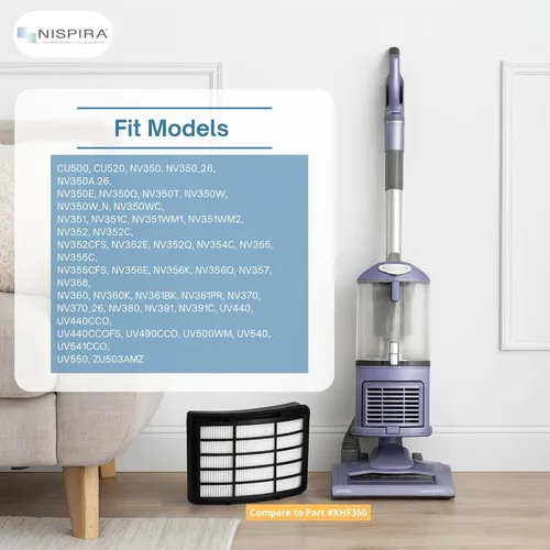 Vista 2 de Nispira Filtro de poste HEPA XHF350 de repuesto para Shark Navigator Lift-Away Vaccum NV350, NV351, NV352, NV355, NV356, NV357, NV360, NV370, NV391