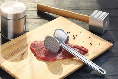 Vista 7 de New Star Foodservice 36374 Heavy Duty Cast Aluminum Meat Tenderizer, 10-Inch (Pack of 2)