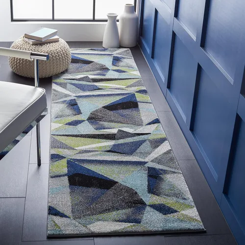 Vista 13 de SAFAVIEH Porcello Collection - Alfombra decorativa de 2 pies 3 pulgadas x 4 pies, gris claro y naranja, diseño abstracto moderno, no desprende