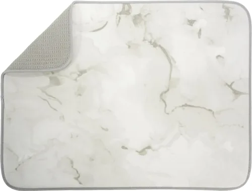 Vista 23 de S&T INC. Tapete de microfibra para secado de platos, reversible y absorbente para cocina, de 16 x 18 pulgadas, color negro