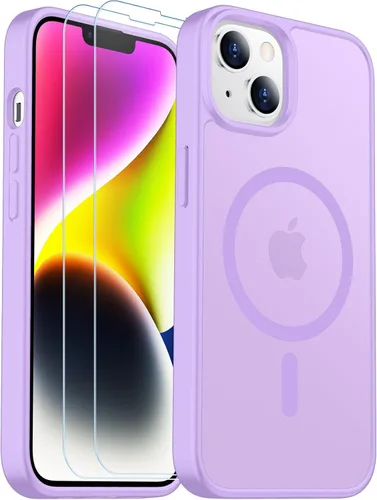 Vista 209 de SPIDERCASE Funda magnética translúcida diseñada para iPhone 11, con 2 protectores de pantalla de vidrio templado, antihuellas, para iPhone 11 de 6.1