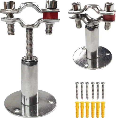Vista 9 de Soporte de tubo de techo de montaje en pared de acero inoxidable 304 Soporte de tubo de techo ajustable correas de tubo de abrazadera para tubo