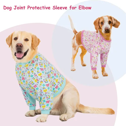 Vista 4 de Camisa de recuperación para perros para piernas delanteras, codos para perro, funda para proteger los codos y brazos, deja de lamer