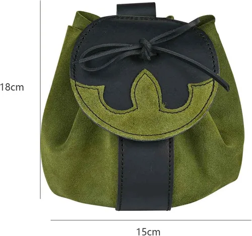 Vista 2 de Riñonera renacentista, medieval, de gamuza, para hombres y mujeres, retro, para cinturón de joyería, para fotos occidentales, cosplay, vacaciones