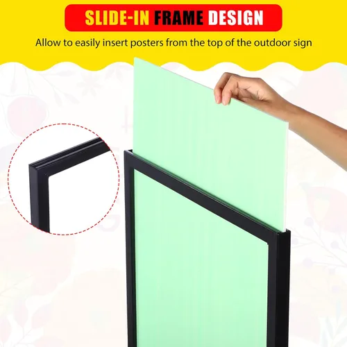 Vista 4 de Blulu Paquete de 2 soportes de póster para exhibición de 24 x 32 pulgadas, soporte para carteles deslizantes de hasta 9.47 libras, soporte de póster
