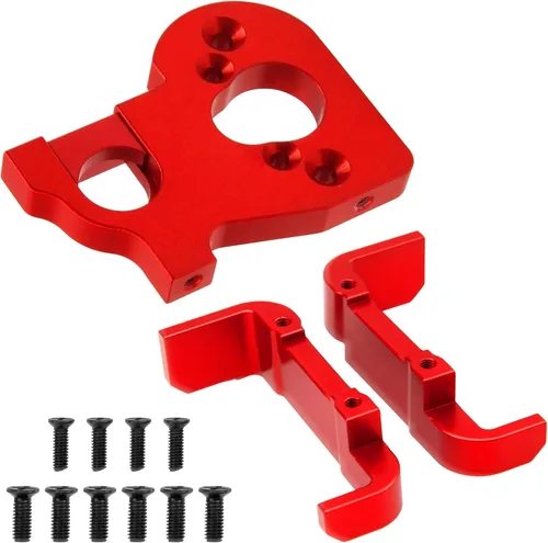 Vista 7 de Soporte de montaje de motor de metal y soporte de batería compatible con Wltoys 144001 144002 124016 124017 124019 124018 RC Car (azul)