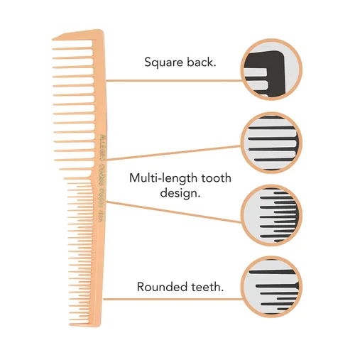 Vista 7 de Allegro Combs 6000 peines de pelo con dientes anchos y ventilados, para peluquero y estilista, pelo rizado, mezcla fresca, 12