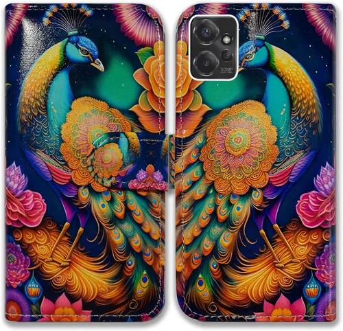 Vista 13 de Bcov Funda para Moto G Power 5G, diseño de pájaro negro y verde con tapa para teléfono con ranura para tarjetas, soporte para Motorola Moto G Power