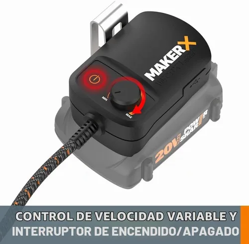 Vista 5 de Worx WA7151 20V MAKERX HubX Fuente de alimentación y adaptador de herramienta con puerto USB