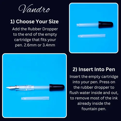 Vista 3 de Vandro Kit de limpieza de pluma estilográfica, solución de descarga de pluma estilográfica de alta potencia con accesorios