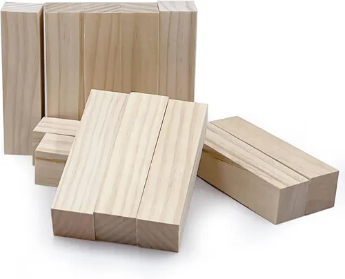 Vista 6 de Bloques de tallado de tilo de 4 pulgadas, madera sin terminar para tallar y manualidades, paquete de 12 bloques rectangulares de 4 x 1 x 1 pulgadas
