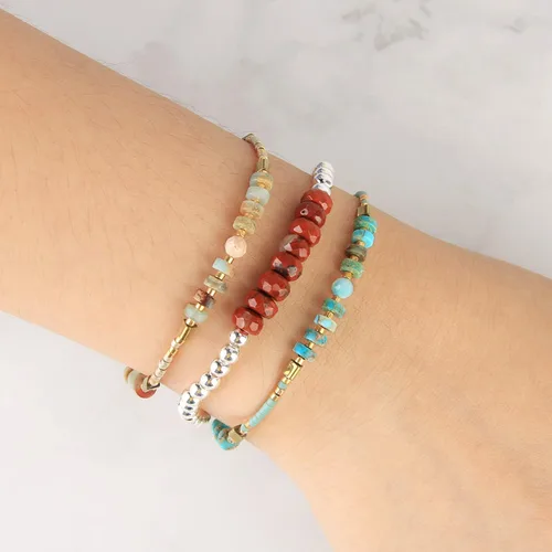 Vista 7 de KELITCH Crystal Agate Friendship Bracelet Handmade Miyuki Seed Beads Adjustable Bracelets for Women