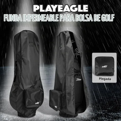 Vista 3 de Nuestra cubierta de lluvia de confianza: resistente al polvo y al agua, plegable para palos de golf Negro