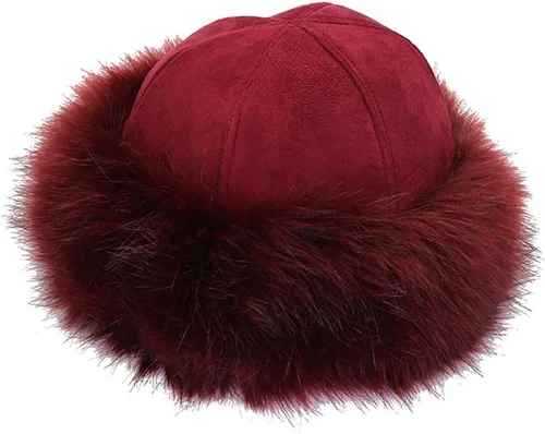 Vista 5 de Gorro de piel sintética para invierno, gorro de nieve, estilo ruso, cálido