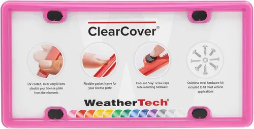 Vista 6 de WeatherTech ClearCover - Cubierta de lente de acrílico transparente con marco duradero que protege las matrículas, color negro