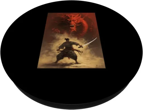 Vista 2 de Samurai's Triumph Over the Great Dragon - Bushido Art PopSockets Standard PopGrip