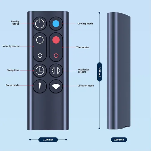 Vista 7 de Nuevo mando a distancia de repuesto compatible con Dyson Hot + Cool Tower Fan Heater Cooler AM09 (negro, número de pieza: 966538-04)