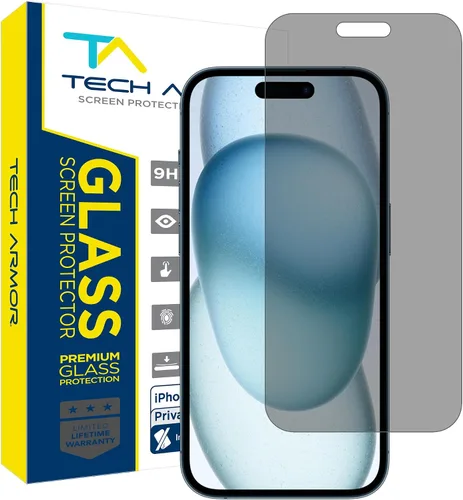 Vista 9 de Tech Armor Paquete de 1 protector de pantalla de vidrio balístico de privacidad compatible con Apple iPhone 14 Pro Max 5G de 6.7 pulgadas de vidrio