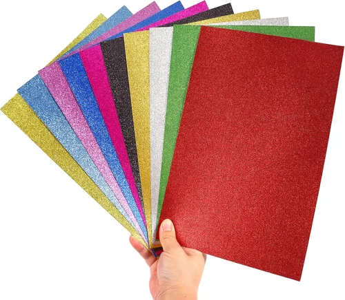 Vista 8 de 20 hojas de papel con purpurina para manualidades, niños, Halloween, Acción de Gracias, Navidad, decoración de otoño, papel de cartulina A4