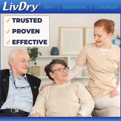 Vista 6 de LivDry Inserto de almohadilla de alta absorción para calzoncillos de incontinencia y pañales para adultos, mujeres y hombres, Hyper 1200